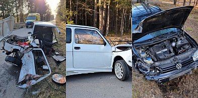 Po zderzeniu „maluch” rozpadł się na dwie części