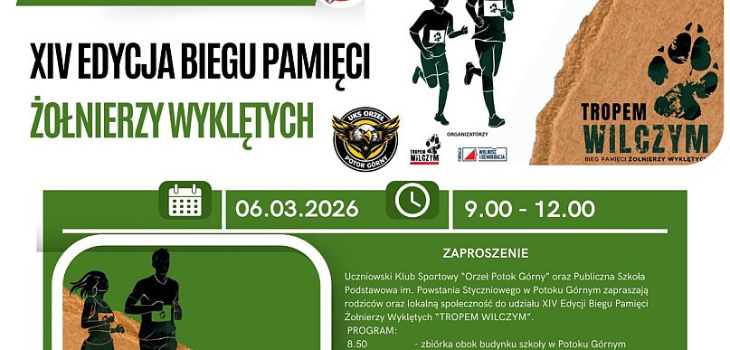 Wilczym tropem przez Potok Górny. Dołącz do biegu ku czci Niezłomnych