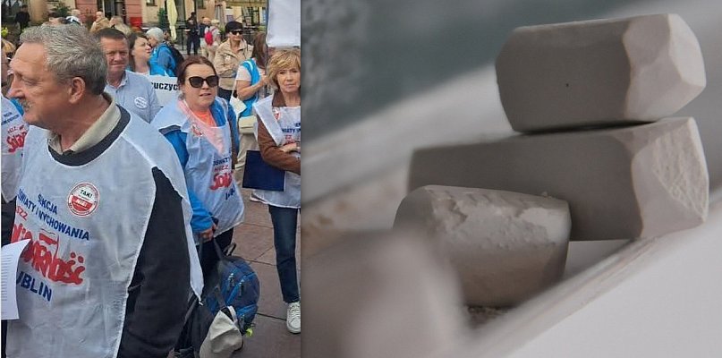 Przedstawiciele biłgorajskiej oświaty na proteście w Warszawie. Czerwona kartka... - 56357