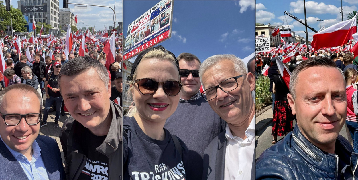 Mieszkańcy Biłgorajszczyzny w marszach poparcia kandydatów na Prezydenta RP (FOTO)