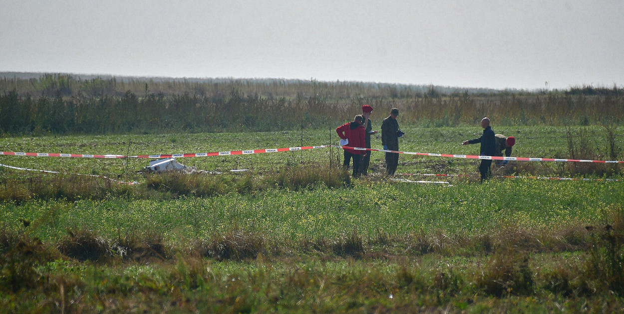 Przymiarki. Szczątki drona zabezpiecza Policja i ŻW