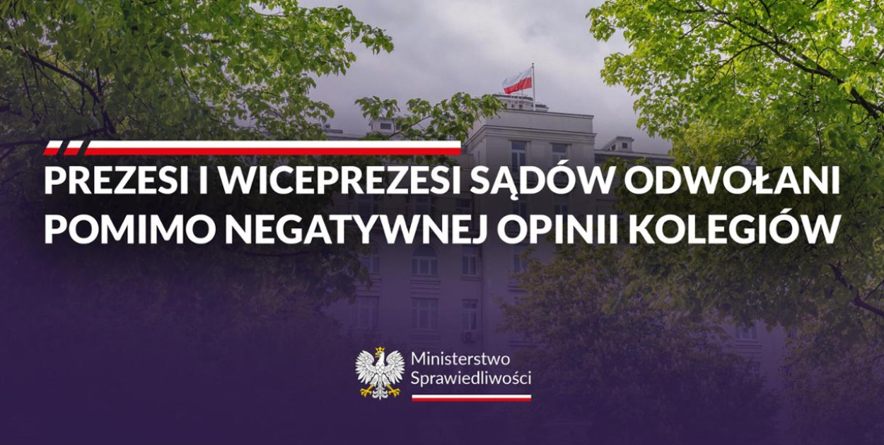 Prezesi i wiceprezesi sądów odwołani pomimo negatywnej opinii kolegiów sądów