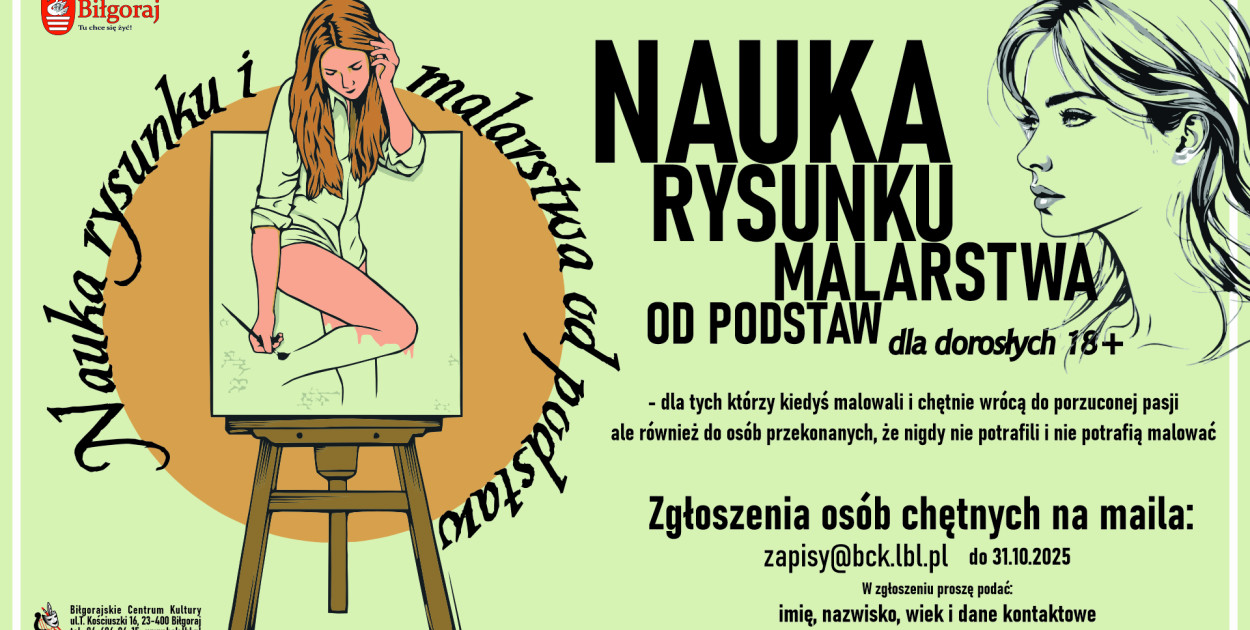Chwyć za Pędzel! BCK ogłasza zapisy na kurs rysunku i malarstwa dla dorosłych od podstaw