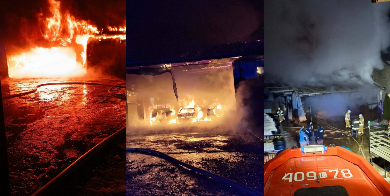 Pożar w Radzięcinie. Nocna walka strażaków z żywiołem