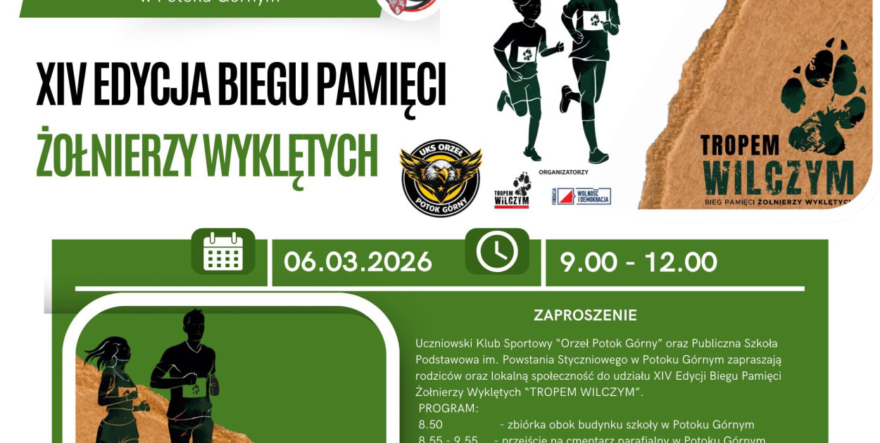 Wilczym tropem przez Potok Górny. Dołącz do biegu ku czci Niezłomnych